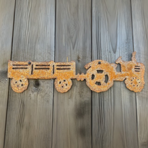 Traktor och vagn vägg rost